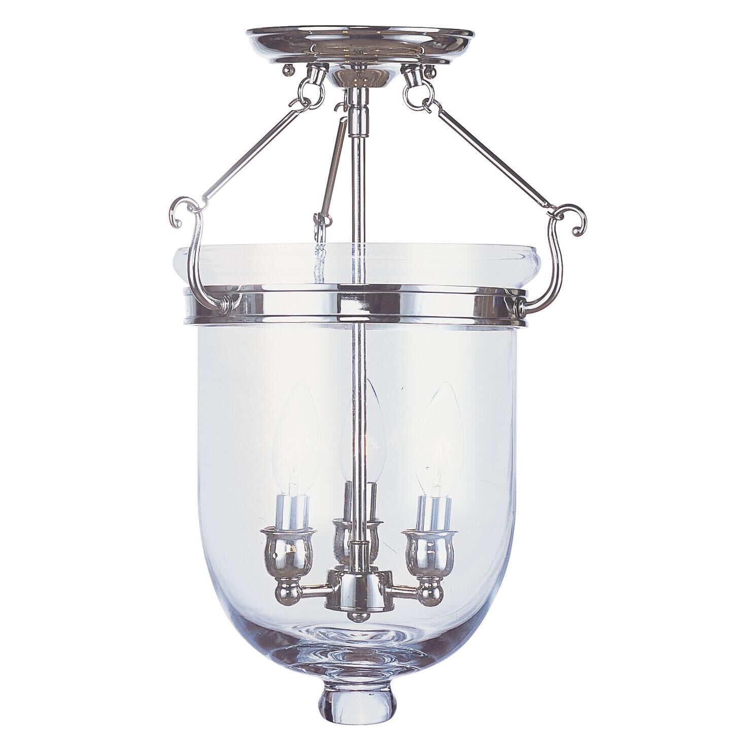 Shown in Polished Nickel finish and Clear glass